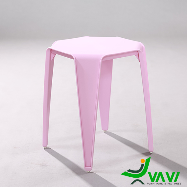 Ghế đôn nhựa đúc hiện đại TH4060 màu hồng