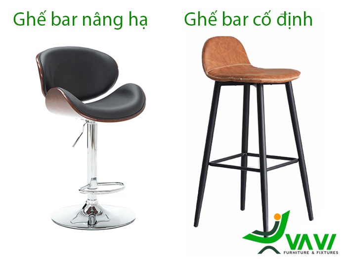 Hai loại ghế quầy bar phổ biến