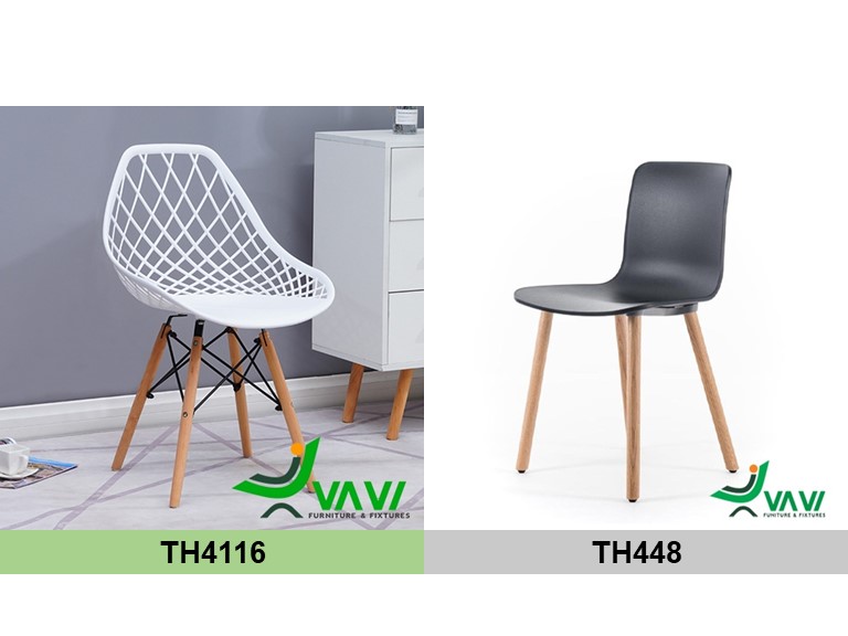 ghế nhựa chân gỗ hiện đại