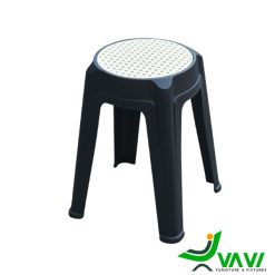 Ghế đôn nhựa đúc tròn mặt mây TH4055A màu đen