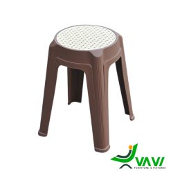 Ghế đôn nhựa đúc tròn mặt mây TH4055A màu nâu