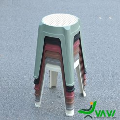 Ghế đôn nhựa đúc tròn mặt mây TH4055A xếp chồng gọn gàng