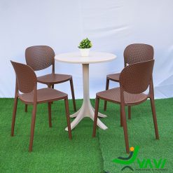 Bộ bàn ghế nhựa đúc THD710 màu nâu